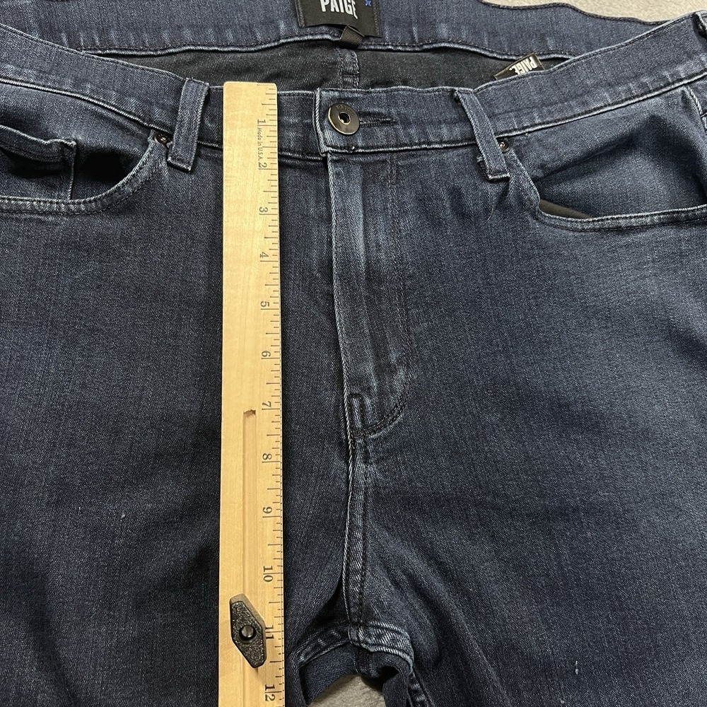 Paige Jeans Mens 36x28 Blue Normandie Straight Medium Wash Stretch Denim - Picture 10 of 11
